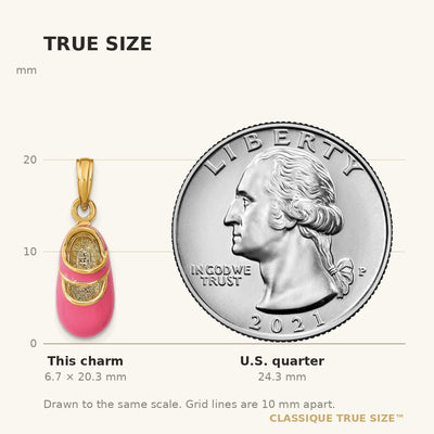 14K w/ Pink Enamel 3-D Baby Shoe Charm