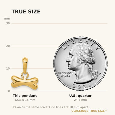 14K Dog Bone Pendant