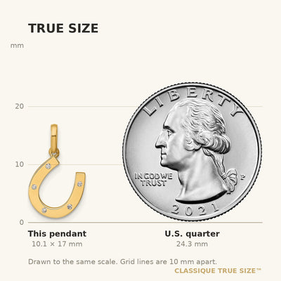 14K Childrens CZ Horseshoe Pendant