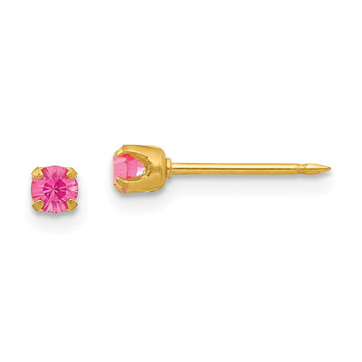Inverness 24K Plated October Pink Crystal Birthstone Earrings