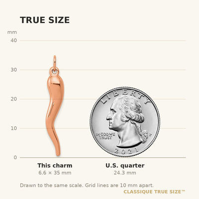 14K Rose Gold Italian Horn Charm
