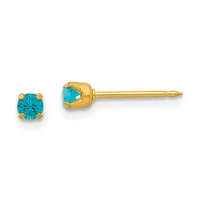 Inverness 24K Plated December Blue Crystal Birthstone Earrings