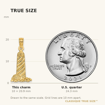 14K Small Lighthouse W/Building Charm