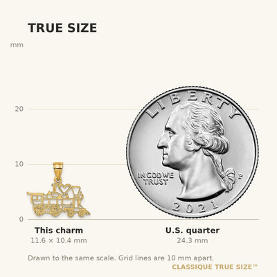 14K I LOVE TRAINS Charm