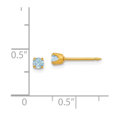 Inverness 14K March Crystal Birthstone Post Earrings