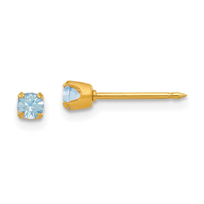Inverness 14K March Crystal Birthstone Post Earrings
