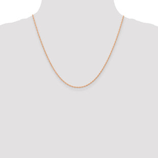 14K Rose Gold Carded . Cable Rope with Spring Ring Clasp Chain (Style 9RR-20)