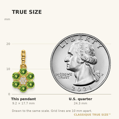 14K Peridot and Diamond Floral Pendant
