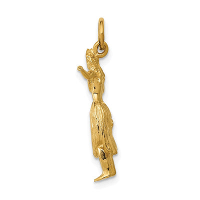 14K 3-D Hula Dancer Charm