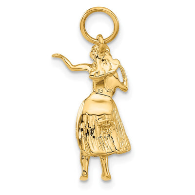 14K 3-D Hula Dancer Charm