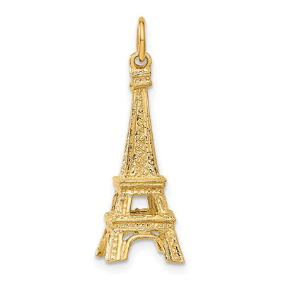 14K Yellow Gold 3D Eiffel Tower Charm