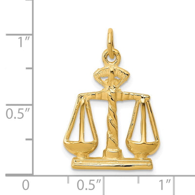 14K Scales Of Justice Charm, 25 x 17mm