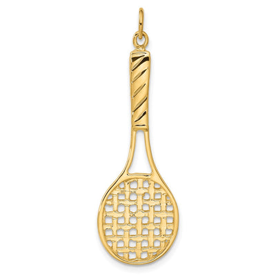 14K 3D Tennis Racquet Pendant