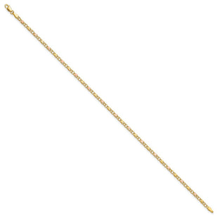 14k Polished and Satin Rose-plated X-and-Heart Anklet (Style ANK69-10)