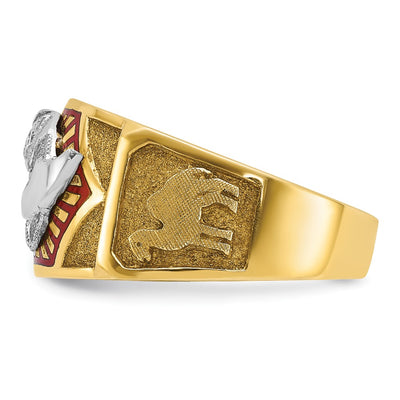 IBGoodman 14K Two-tone Men's Polished and Textured with Multi-color Enamel Masonic Shriner's Ring