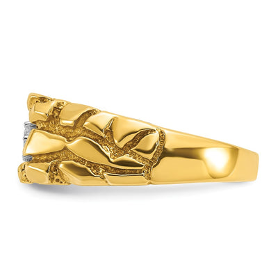 14K IBGoodman Men's 1/6 carat Diamond Nugget Complete Ring