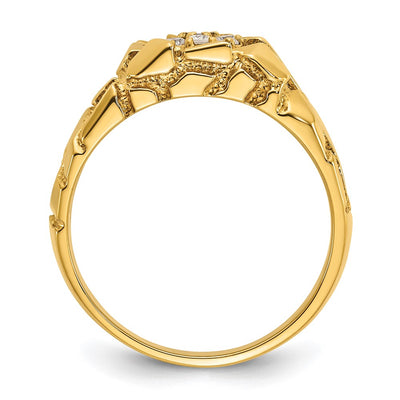 14K IBGoodman Men's Cluster 1/4 carat Diamond Nugget Complete Ring