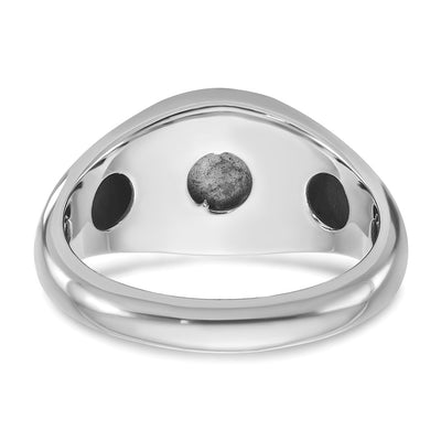 14K White Gold IBGoodman Men's Sapphire Doublet Stone Complete Ring
