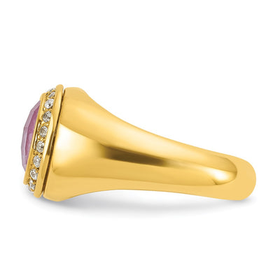 14K IBGoodman Men's Ruby Doublet Stone and 1/5 carat Diamond Complete Ring