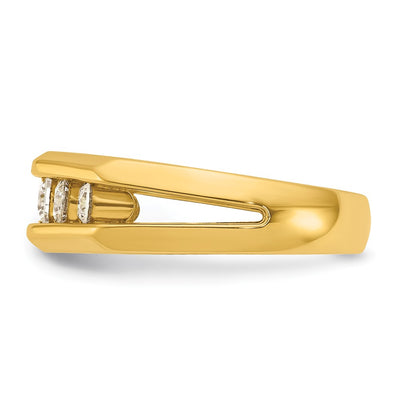 IBGoodman 14K Men's Polished Cut-Out 5-Stone 3/4 Carat AA Quality Diamond Ring