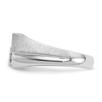 IBGoodman 14K White Gold Men's Polished and Satin 3-Stone 1/2 Carat AA Quality Diamond Ring