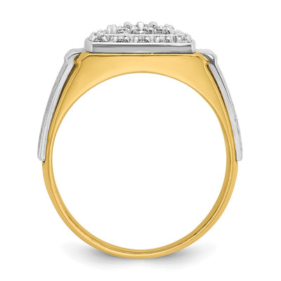 IBGoodman 14K Two-tone Men's Polished and Satin 1/2 Carat AA Quality Diamond Ring