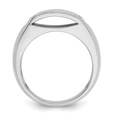 IBGoodman 14K White Gold Men's Polished 3/8 Carat AA Quality Diamond Rectangle Ring