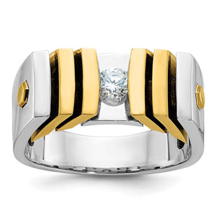 14k Two-tone IBGoodman Men's 1/3 carat Diamond Complete Ring (Style B59216-4WYAA)