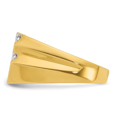 IBGoodman 14K Men's Polished and Grooved 3/4 Carat AA Quality Diamond Ring