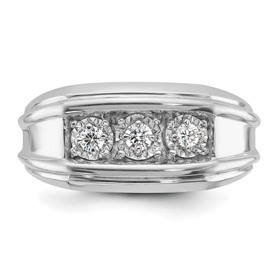 14K White Gold IBGoodman Men's 1 carat Diamond Complete Ring