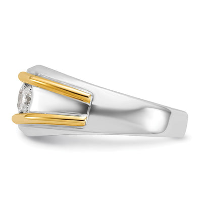 14K Two-tone IBGoodman Men's 1 carat Diamond Complete Ring