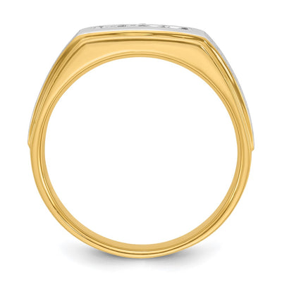 IBGoodman 14K with White Rhodium Men's Polished and Satin 5-Stone 1/10 Carat AA Quality Diamond Ring