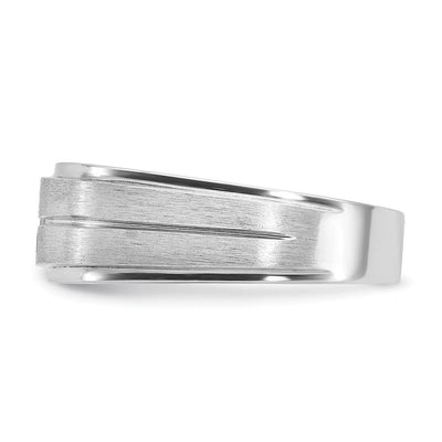 14K White Gold IBGoodman Men's Polished and Satin 3/8 carat Diamond Complete Ring