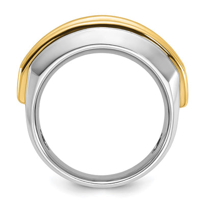 IBGoodman 14K Two-tone Men's Polished 7-Stone 1 1/5 Carat AA Quality Diamond Ring