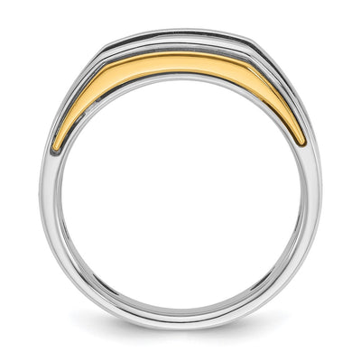 IBGoodman 14K Two-tone Men's Polished 5-Stone 1/4 Carat AA Quality Diamond Ring