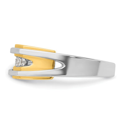 IBGoodman 14K Two-tone Men's Polished 5-Stone 1/4 Carat AA Quality Diamond Ring