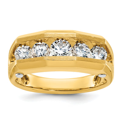 IBGoodman 14K Two-tone Five Stone Polished and Satin Men's Ring Mounting