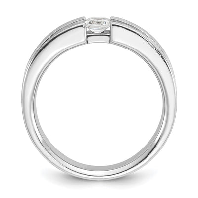14K White Gold IBGoodman Men's 3/4 carat Diamond Complete Ring