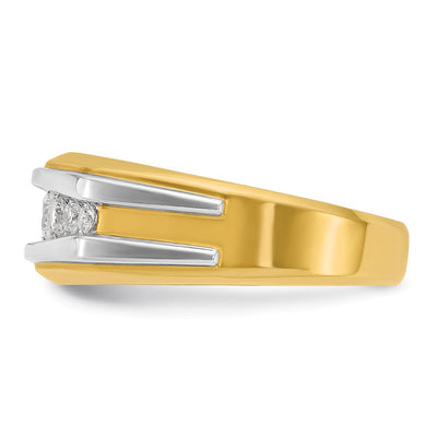 IBGoodman 14K with White Rhodium Men's Polished 7-Stone 1/2 Carat AA Quality Diamond Ring