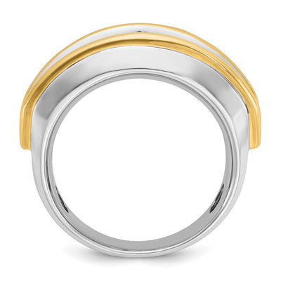 IBGoodman 14K Two-tone Men's Polished 7-Stone 2 Carat AA Quality Diamond Ring