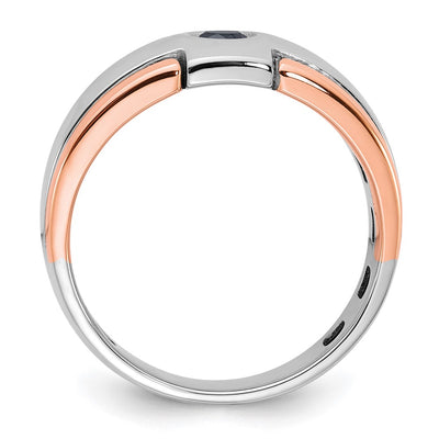 14K Two-tone White/Rose Gold IBGoodman Men's 1/4 carat Black Diamond Complete Ring