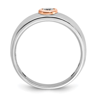 14K Two-tone White/Rose Gold IBGoodman Men's 1/4 carat Diamond Complete Ring