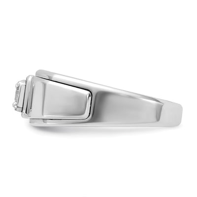 14K White Gold IBGoodman Men's 1/3 carat Diamond Complete Ring