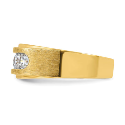 IBGoodman 14K Men's Polished and Brushed 5-Stone 1 Carat AA Quality Diamond Ring