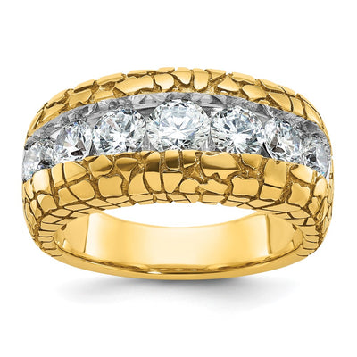 14K IBGoodman Men's 2 carat Diamond Nugget Complete Ring