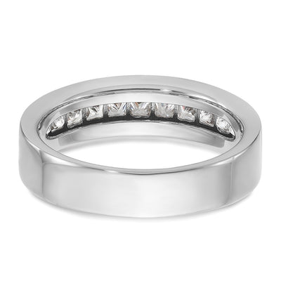 IBGoodman 14K White Gold Men's Polished Square 11-Stone 1 Carat AA Quality Diamond Ring