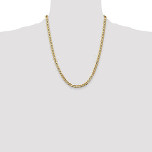 14K Semi-Solid Anchor with Lobster Clasp Chain (Style BC101-22)
