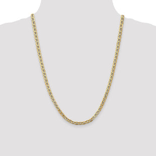 14K Semi-Solid Anchor with Lobster Clasp Chain (Style BC101-24)
