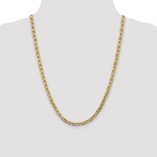14K Semi-Solid Anchor with Lobster Clasp Chain (Style BC102-24)