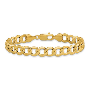 14K Semi-Solid Curb with Lobster Clasp Bracelet (Style BC111-8)